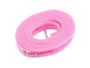 6.6Ft Plastic Household Windproof Nonslip Hanging Clothing Clothesline Rope w Hooks Pink