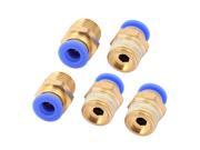 12mm Thread Dia 6mm Push In Quick Joint Connector Pneumatic Fitting 5pcs