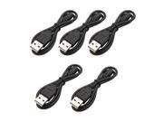 USB 2.0 Male to DC 3.5mm x 1.1mm Female Plug Power Charging Cable Black 5pcs