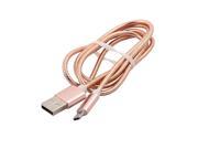 Metal Spring USB 2.0 A Male to Micro B Connector Charging Cable Rose Gold Tone