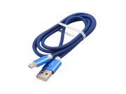 Cellphone Metal Spring USB 2.0 A Male to Micro B Charging Cable Blue 3.3Ft