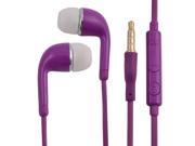 3.5mm Stereo In Ear Earphones Headsets Earbuds Purple for Smartphone