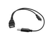 Micro USB Male to USB Female Host OTG Cable Black for Phones PC Tablets