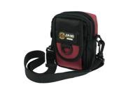 Black Red 2 Main Compartments Digital Waist Shoulder Bag Holder