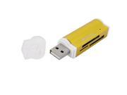 Unique Bargains Lighter Shape 4 in 1 USB 2.0 MS Duo M2 Micro SD TF Memory Card Reader Gold Tone
