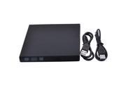 Portable Drive Enclosure USB 2.0 CD SATA DVD ROM External Case Black for Laptop