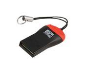 Unique Bargains String Strap Design Blk Red Micro SD TF M2 Card Reader