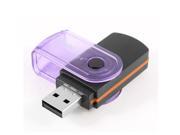 Unique Bargains Plastic Purple Black All In One USB 2.0 TF T Flash Mini SD Card Reader Memory