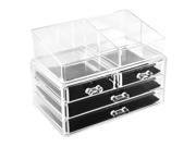 Unique Bargains Home Acrylic Jewelry Cosmetic Box Storage Case Organizer Holder Set 2 in 1