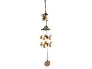 Unique Bargains Holiday Gifts Metal Elephant Bells Beads Copper Cash Windbell Bronze Tone