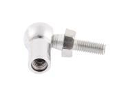 6mm Male Female Thread L Shaped Ball Joint Rod End Bearing Silver Tone