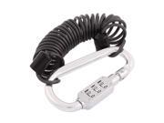 Unique Bargains Bicycle Luggage Black Elestic Coil Cable Combination Carabiner Hook Code Lock