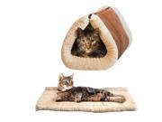 Indoor Cat Puppy Dog Pet Tunnel Cage Crate Shack Bed Mat Blanket 90 x 57cm