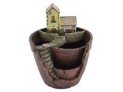Unique Bargains Home Garden Office Resin House Shaped Aloes Cactus Plant Flower Pot Brown Green