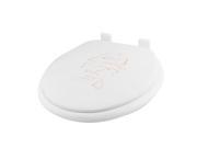Unique Bargains White Embroidered Faux Leather Replacement Oval front Toilet Seat Cover Lid Pad