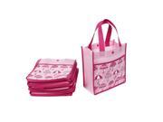 Shopping Grocery Reusable Umbrella Pattern Eco Non Woven Bag Tote Pink 20pcs