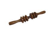 Wooden Wheel 2 Rollers Belly Back Body Massage Stick Relaxation Massager Tool