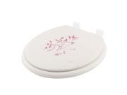 Home Embroidered Faux Leather Oval front Toilet Seat Cover Lid Cushion Pad