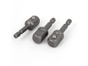 Unique Bargains Socket Adapter Adaptor Set 1 4 Hex Shank to 1 2 Impact Driver Drill 3 Pcs