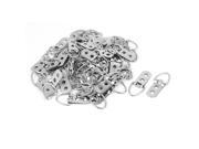 Double Hole D Ring Picture Frame Hanging Metal Strap Hanger Silver Tone 50PCS