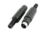 Unique Bargains 2Pcs Mini DIN 3 Pin Male Adapter Connector for 5mm Dia Audio Video Cable