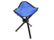 Fishing Home Metal Frame Nylon Seat Portable Folding Tripod Chair Stool Blue