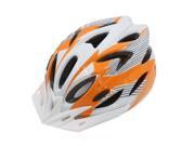 Orange White 18 Vent Striped Adjustable Road Bike Bicycle Cycling Helmet w Visor