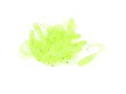 Unique Bargains 20 x Silver Tone Glitter Accent Worm Shaped Light Green Fishing Lure Baits