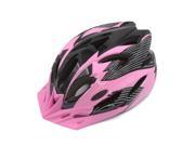 Pink Black 18 Vents Striped Adjustable Road Bike Bicycle Cycling Helmet w Visor