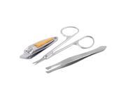 3 in 1 Professional Manicure Nail Clippers Trimmer Cutter Eyebrow Scissors Folder Tools