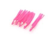 Unique Bargains 5 x Hot Pink Glitter Cuttlefish Soft Plastic Fishing Baits Lure