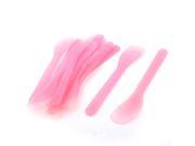 5 Length Plastic Facial Mask Cream Mixing Spatula Spoon Stick Pink 10pcs