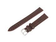Unique Bargains Unisex Brown Faux Leather Single Pin Buckle Wrist Watch Band Strap 17mm