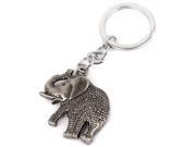 Metal Chain Elephant Pendant Key Holder Keyring 4 Length Gray