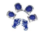 Blue White Roller Skating Hook Loop Buckle Knee Palm Elbow Support for Child