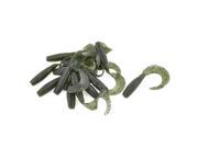 Unique Bargains 14 Pcs Glitter Detail Silicone Fishing Lures Bait Black Olive Green for Angler