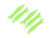Unique Bargains 5 Pcs Silicone Simulation Squid Shaped Fishing Bait Lure Angling Tool Yellow
