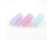 3 Pcs Blue Purple Pink Plastic Hair Curler Cosmetic Roller for Lady