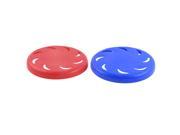 2 Pcs Pet Dog Plastic Round Shape Hollow Out Training Flyer Frisbee Toy Red Blue