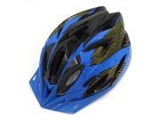 Blue Black 18 Vents Striped Adjustable Road Bike Bicycle Cycling Helmet w Visor