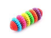 Pet Dog Puppy Cylindrical Tooth Training Playing 6 Wheel Chewing Gear Bone Toy