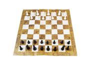 Brown White Paper Plastic Black White International Chess Set w Storage Box