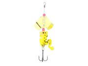 Unique Bargains Angling Tackle Frog Shape Yellow Silicone Fishing Baits Lures