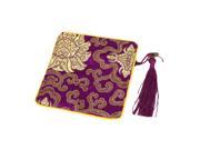 Tassel Pendant Zipper Closure Cosmetic Jewelry Gift Coin Bag Purse Pouch Purple