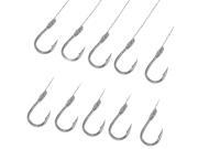 Unique Bargains 10pcs 7 Metal Eyeless Sharp Barb Fish Tackle Wire Leader Fishing Hook Gray