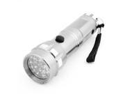 Unique Bargains Outdoor Silver Tone Battery Power White 14 LED Light Hand Flashlight Torch