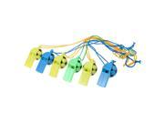 6 x Coach Training Multicolor Football Designed Whistles w Nylon Strap