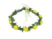 Lady Wedding Party Flower Decor Adjustable Headdress Hair Crown Wreath Yellow