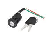 Electric Bike Bicycle Scooters 3 Wire On Off On Ignition Switch Lock w 2 Keys