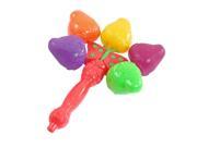 Baby Colors Strawberry Shape Orange Stick Jingle Hand Shaking Bell Toy